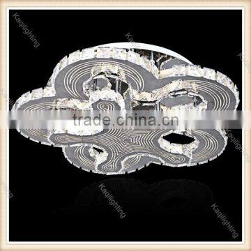Zhongshan Factory modern metal flush mount led ceiling light stainless steel and crystal ceiling lamp for 2016