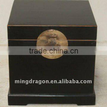 Chinese Antique Style Black and Matt Finished Chest 50*50*48cm