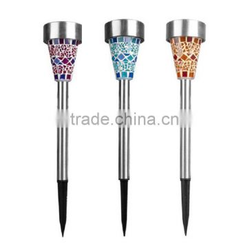 Multi - Color LED Garden Light Solar LED Insert Light Stainless steel & Plastic Solar LED Lawn Lamp