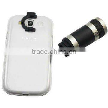 Galaxy S3 I9300 SIII 8x Zoom Telescope Lens Telephoto & Crystal Back Case