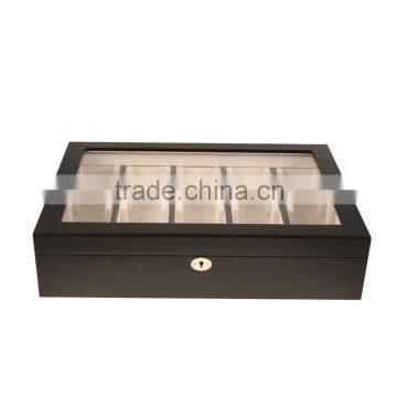 FS1701 Wooden Watch Display Box Large Black Painting Display Glass Top Quality Choice photo-3