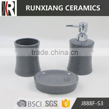 grey color best quality gray ceramic bathroom accessories set of 3