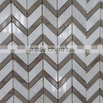 New Herringbone Marble Mosaic tiles ( Athen White+Pure white marble)