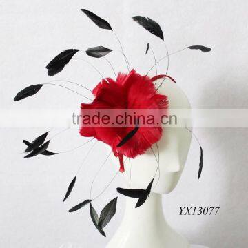 Red/black fascinator wholesale/feather fascinator/fascinator