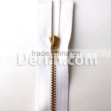 White Red Green Colour 2016 Design Satin Tape Metal Zipper