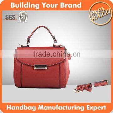 4027 Small Size Semi-PU wholesale fashion handbags Red Elegant Womens fashion Bags With a Long strap