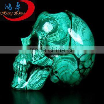 Good hand carved hollow chin natural quartz rock crystal skull for home decor