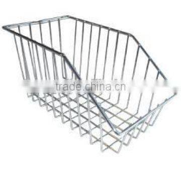 Chrome wire maxi basket - small - 240mm x 130mm x 135mm (DxWxH) Chrome wire basket