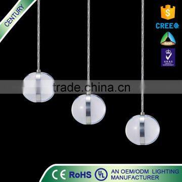 CE UL 3*3W round metal modern pendant lighting