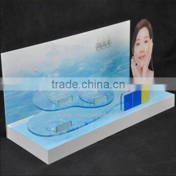 Luxury desgin acrylic skin care display with beautiful printing logo