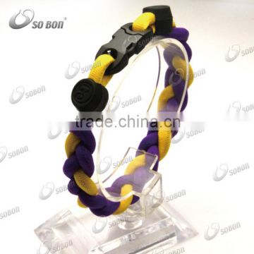 custom color combination woven bio magnetic titanium bracelet