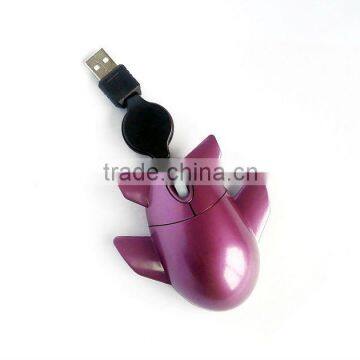 mini 3D airplane shape wired optical mouse/promotional gifts