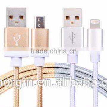 High speed best selling products nylon type C usb date cable for android and iphone