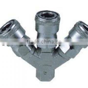3 way Manifold with Brass Nitto/Japan air release quick coupler,two touch coupling Fittings