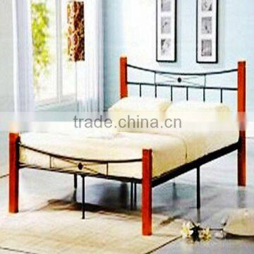 cheap wooden poster metal/steel double bed furniture,modern iron bedroom design furniture sets China 2013 S-15