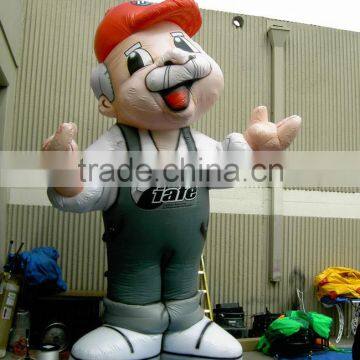 Giant charming kindly conductor inflatable characters cartoon for advertisement