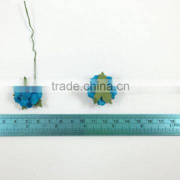 Turquoise Blue , Small Handmade Mulberry Paper Flower, Wedding Party, Scrap-booking Crafts, Wholesale photo-3