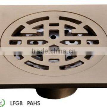 Antique Brass Square Shower Drain Floor Waste photo-6