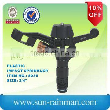 Plastic irrigation impact sprinkler