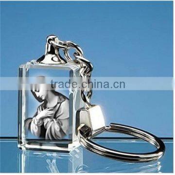 in fashion K9 custom 3D engraved crystal key chain