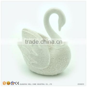 Flocking Table Top Decorative Swan Ornament