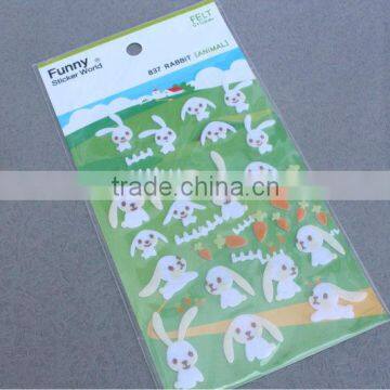 custom cute cartoon flocking sticker