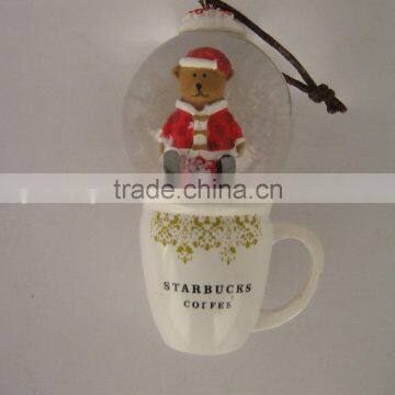 Polyresin Christmas Bear Water Globe Decoration Gift