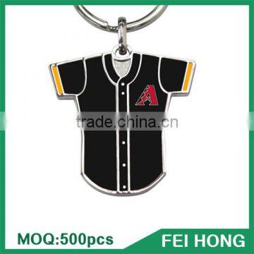 China Supplier bulk custom printed baseball jersey metal key ring