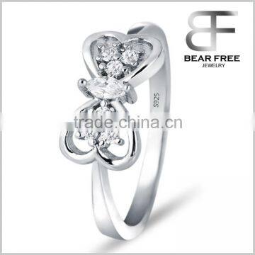 Women Jewellery 925 Sterling Silver Rings Rhodium Plated Fashion Luxury Butterfly Ring