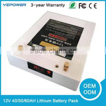 12v 40ah 50ah 60ah li-on polymer lithium battery pack for electric bike