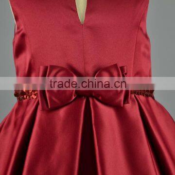 2016 Fashion Sleeveless Satin Bow Little Baby Girl Dress Party Wear Special Occasion Ball Gown Dress Children Costume photo-5