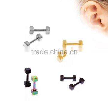 Earring Tragus Ear Helix Cartilage Stainless Steel Barbell Dice