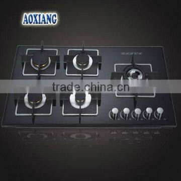 Kitchen 5 Burner Built-in Tempered Glass Gas Stove/ Gas Stove/ Gas Cooker AX-1209