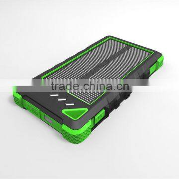 product 2016 powerbank 8000mah IP64 Solar waterproof Dustproof Shockproof Power bank Solar Panel LED Torch Caution Light 3in1