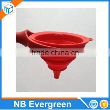 Silicone Folding Funnel, Food Grade Silicone Wine Folding Funnel With Plastic Handle photo-3