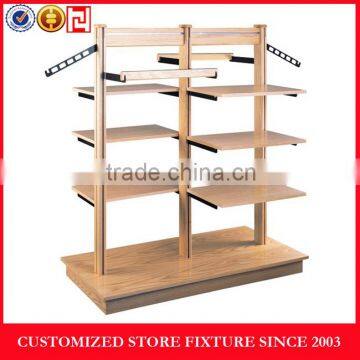 Customized wholesale wood clothes display rack