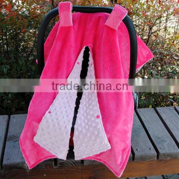 100% Polyester Customized Super Soft Security Minky Pink Color Baby Car Seat Cover