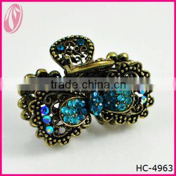 Mini Crystal Bow Hair Claw Clamp With Rhinestone Bowknot