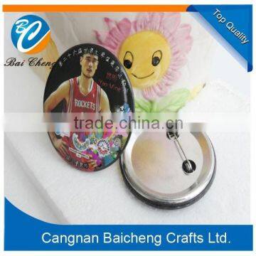 2015 New Product China factory Cheap Promotional Products Button badge with sport style in hot sale