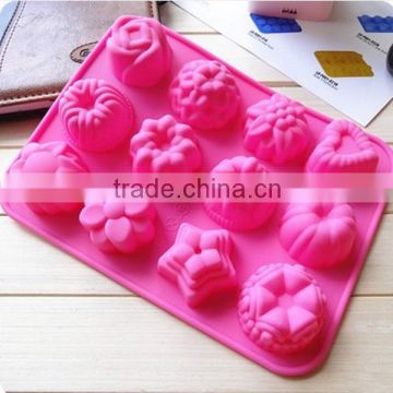 DIY Flowers shape Silicone Chocolate/Muffin/Cup Cake/Jelly Candy /Ice /Cupcake Tray/Handmade tool soap Mold