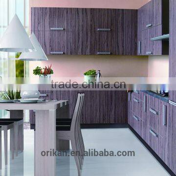 Fancy Modern Melamine Panels Wood Grain Lacquer Finish Stoving Cupboard photo-2
