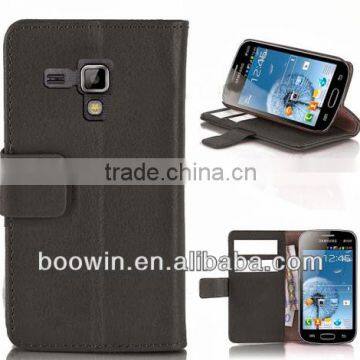 For black Galaxy Trend Duos S7562 /s7560 wallet leather case high quality factory's price