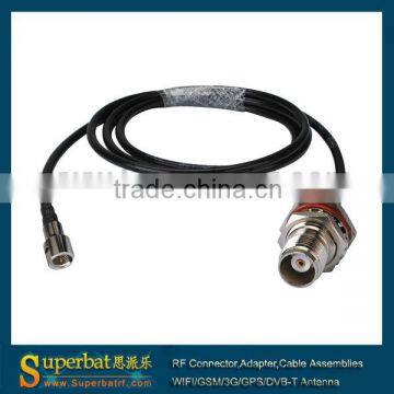 TNC female bulkhead with O-ring straight to FME male straight pigtail cable RG58 15cm