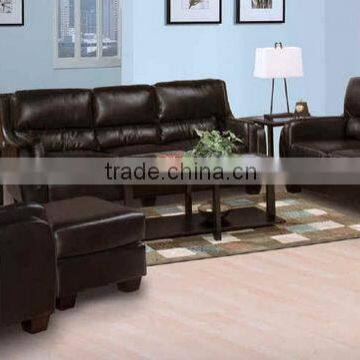 Black PU Sofa Indian Style Wood Frame Cheap