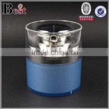50g Blue Plastic Luxury Cosmetic Acrylic Airless Jars for Cream Silver Pump photo-2