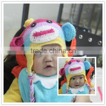 New Arrivals hand crochet monkey winter hats for baby