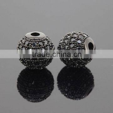 Round Brilliant Cut CZ Diamond Zircon Beads for Pendants or Charms Loose Black Zirconia Balls photo-4