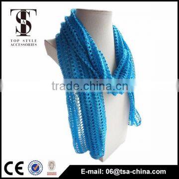 Hot selling blue trend hollow special technological scarf