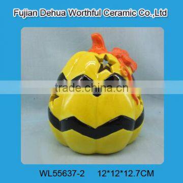 Promotional ceramic halloween pumpkins with led light