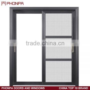 Aluminum door with steel netting, three tracks waterproof sliding doors